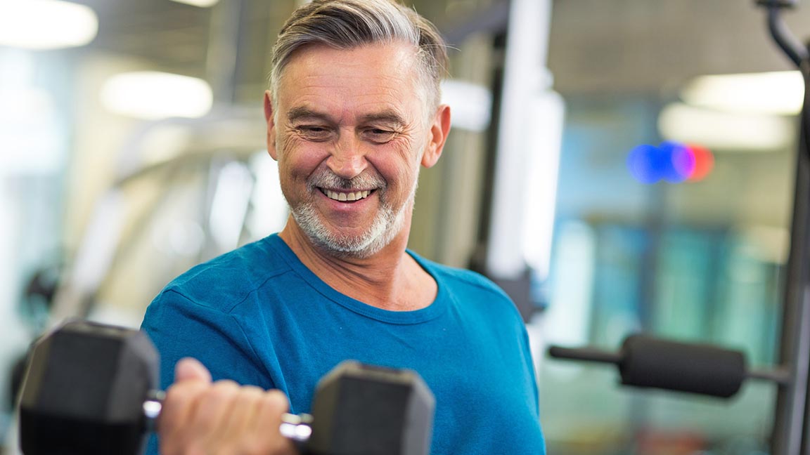 Man in health club