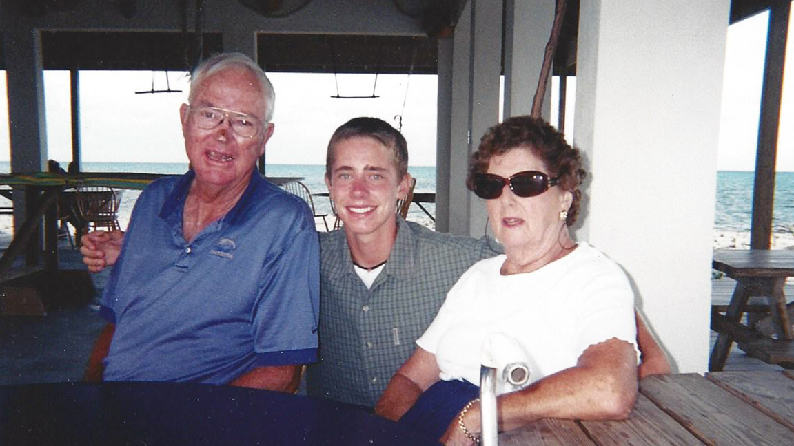 The future Dr. Lash Springs with his grandfather, at left.