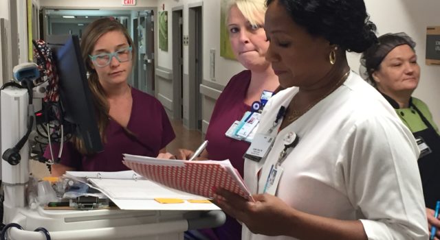 Jonella Davis, clinical director on 3 East at Tidelands Waccamaw Community Hospital, at work at Aiken Regional Medical Center.
