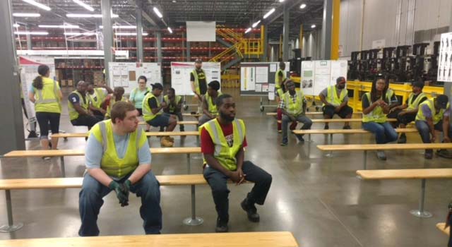 Cardinal Health team members inside the company's Atlanta warehouse.