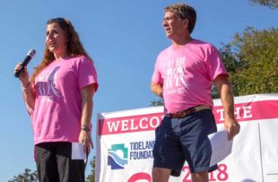Dr. Angela Mislowsky speaks at the 2018 "In The Pink" Breast Cancer Awareness Walk.