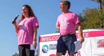 Dr. Angela Mislowsky speaks at the 2018 "In The Pink" Breast Cancer Awareness Walk.