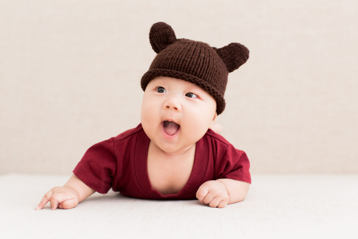 Cute baby crawling