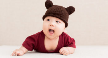 Cute baby crawling