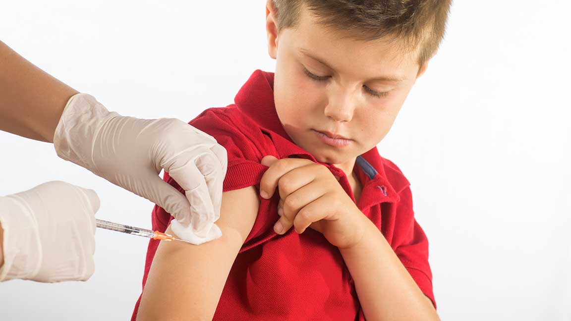 Child being vaccinated