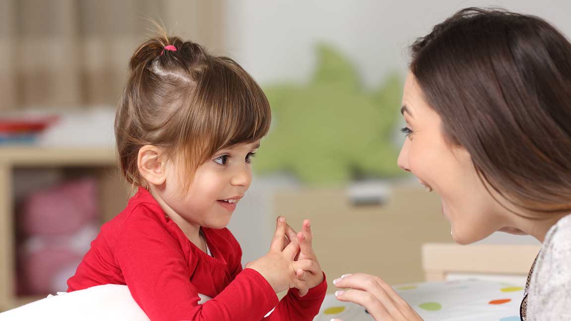 Child and mom having fun.