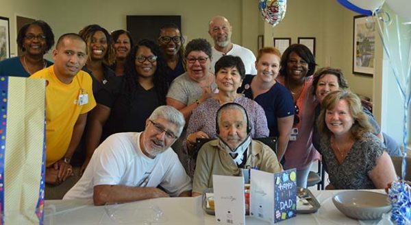 Oscar Sanchez, a patient at Tidelands Health Rehabilitation Hospital, an affiliate of Encompass Health, celebrates his 100th birthday Saturday with a special party organized by the hospital staff.