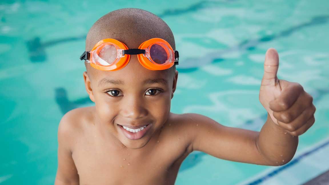 Child swimming