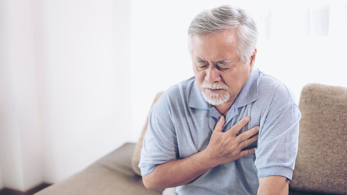 Man with chest pain