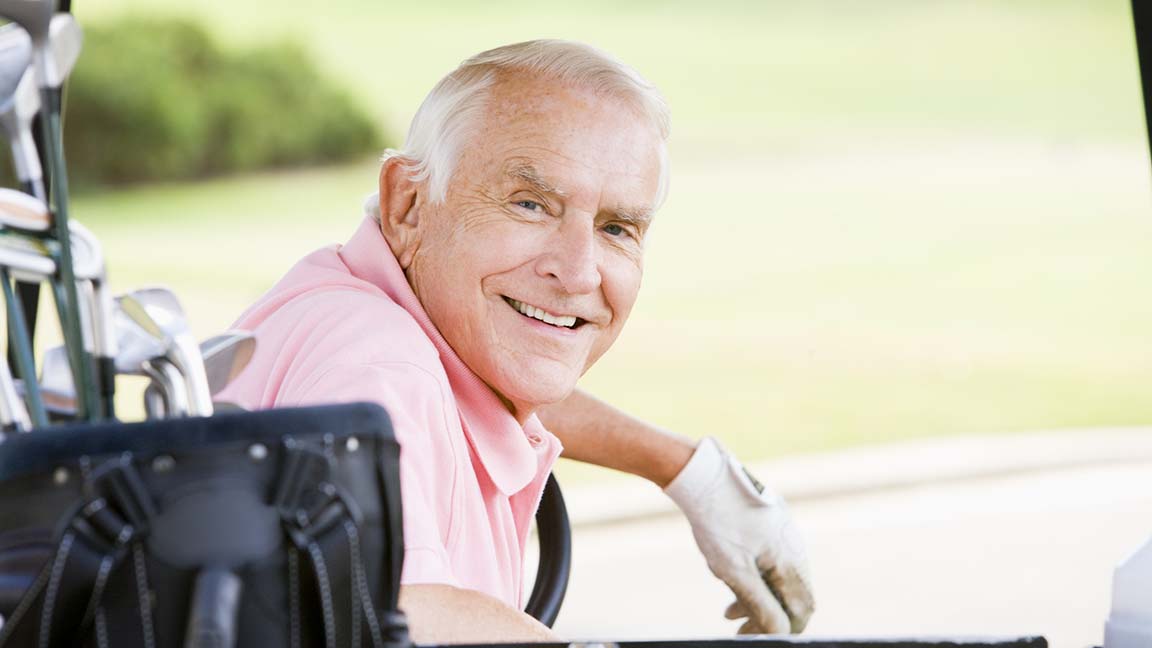 Man playing golf
