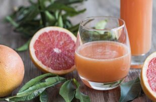 Glass of grapefruit juice
