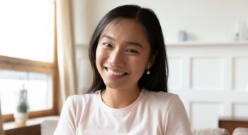 Smiling teen