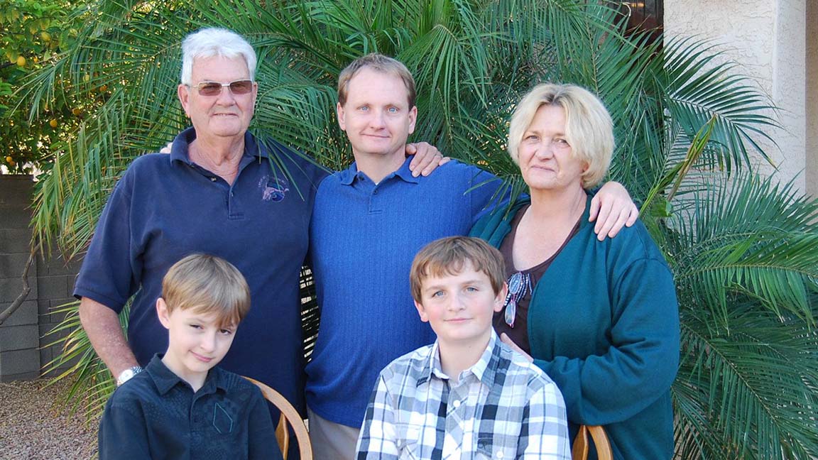 Surfside Beach resident Cecil Hensley, top left, was out for a walk with his son, Shane, standing next to him, when he started to feel dizzy and collapsed.