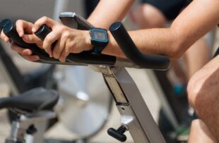 Person working out on bike.