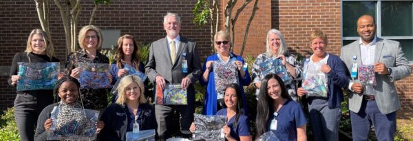 Vera Bradley donated 92 of the brand’s colorful scarves to the Tidelands Health Cancer Care Network to encourage patients and give them a fashionable accessory in case they are experiencing hair loss during treatment.
