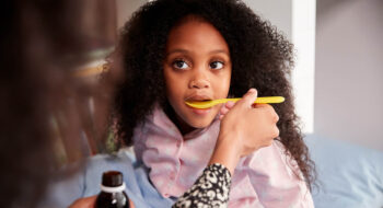 Girl receiving medication