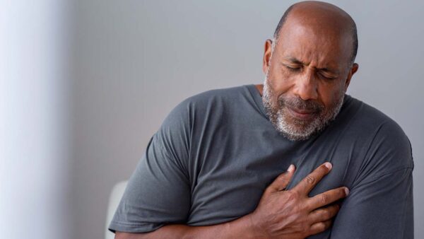 Man with chest pain.