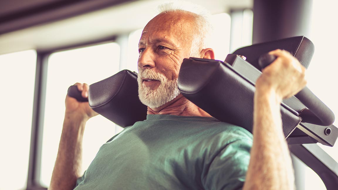 Man lifting weights.