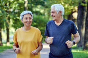 Mature couple jogging