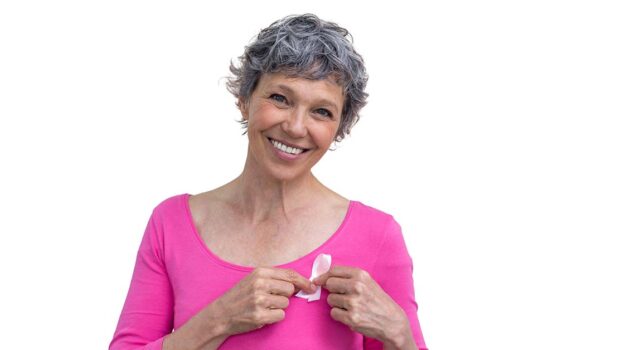 Woman in pink outfit.