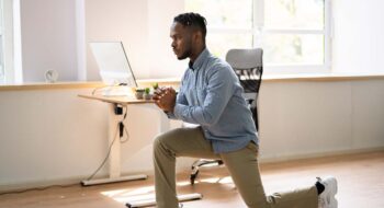 Man doing exercise snacks.