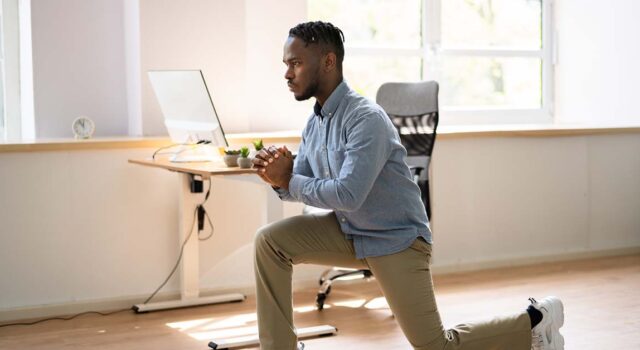 Man doing exercise snacks.