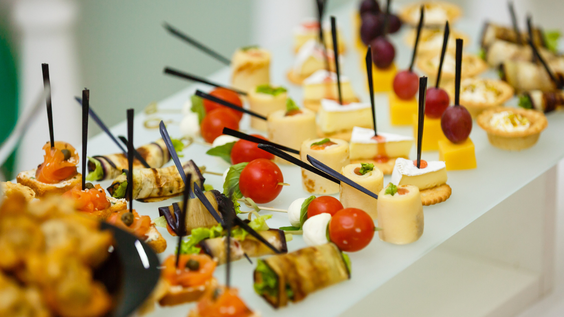 buffet with a variety of snacks