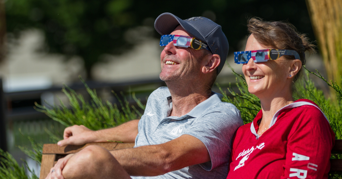 Couple enjoying the eclipse together.