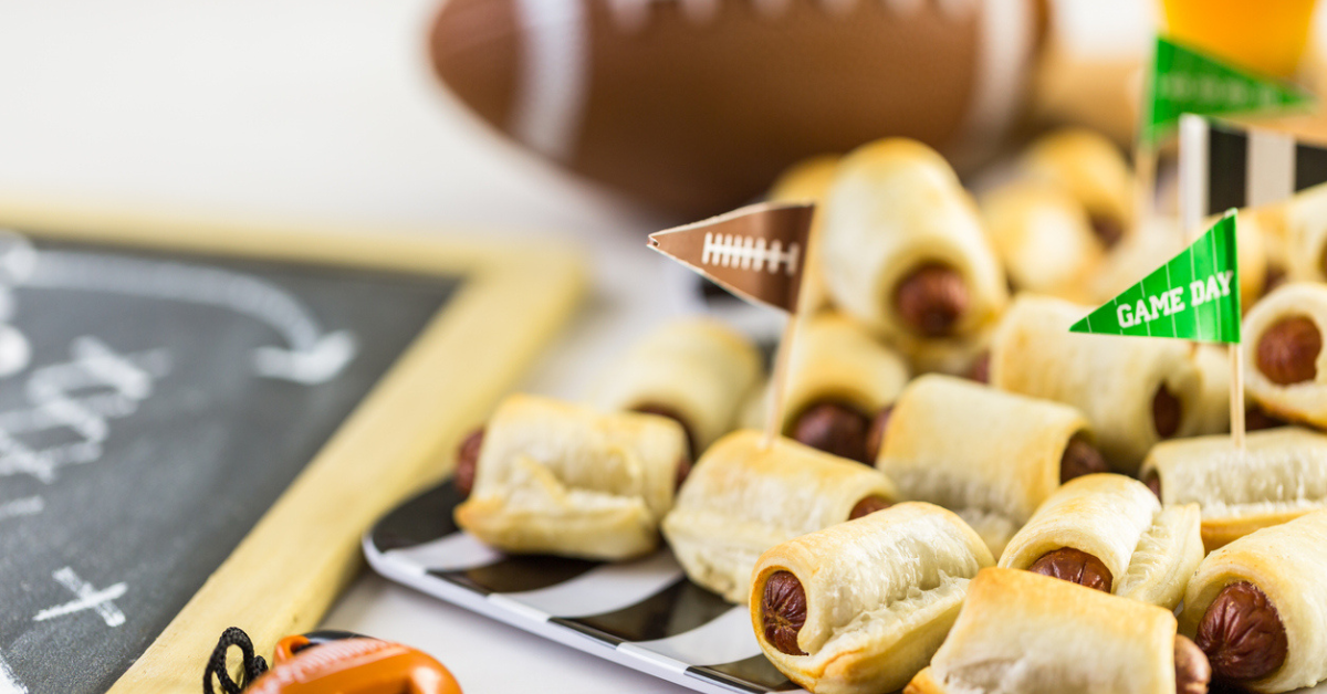 Mini Pigs In A Blanket for football game party.