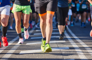 Runners on the street.