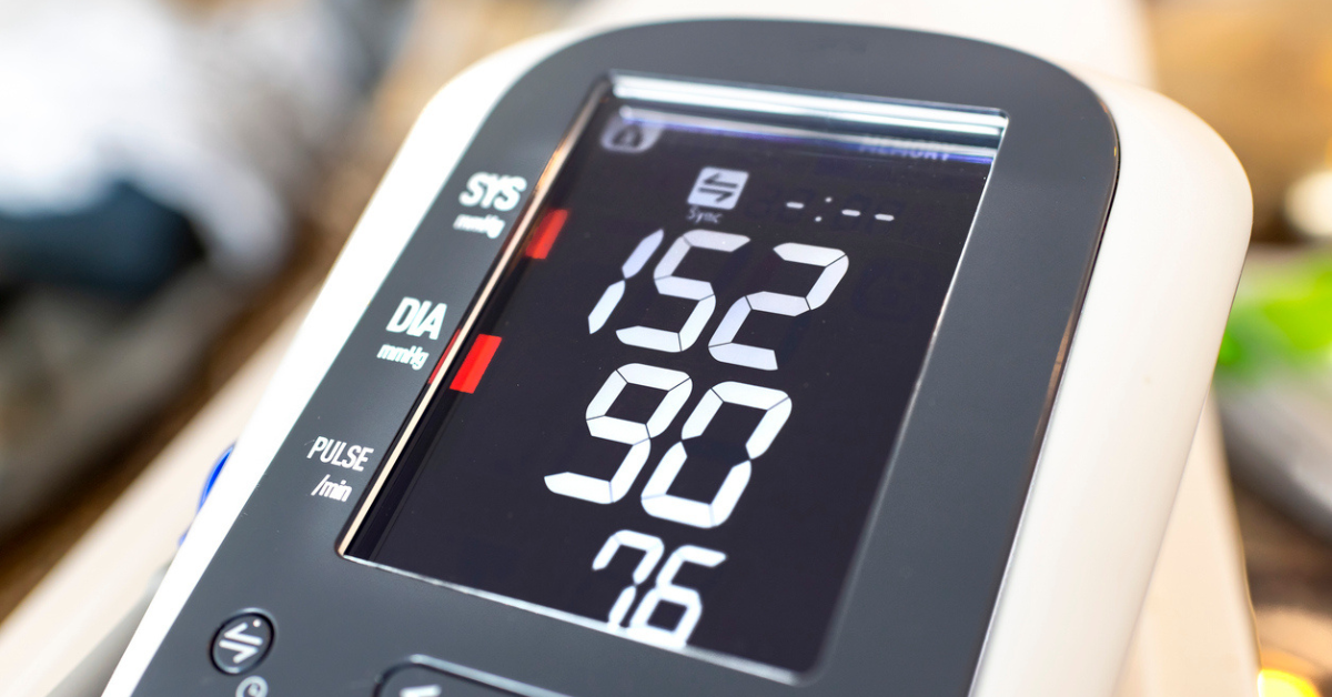 A high blood pressure reading of 152/90