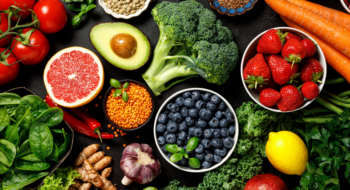 Healthy food. Healthy eating background. Fruit, vegetable, berry. Vegetarian eating. Superfood