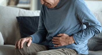 Senior man with stomach pain