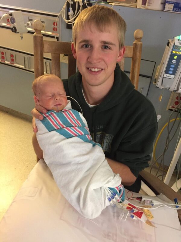 Andrew Woolfolk and baby